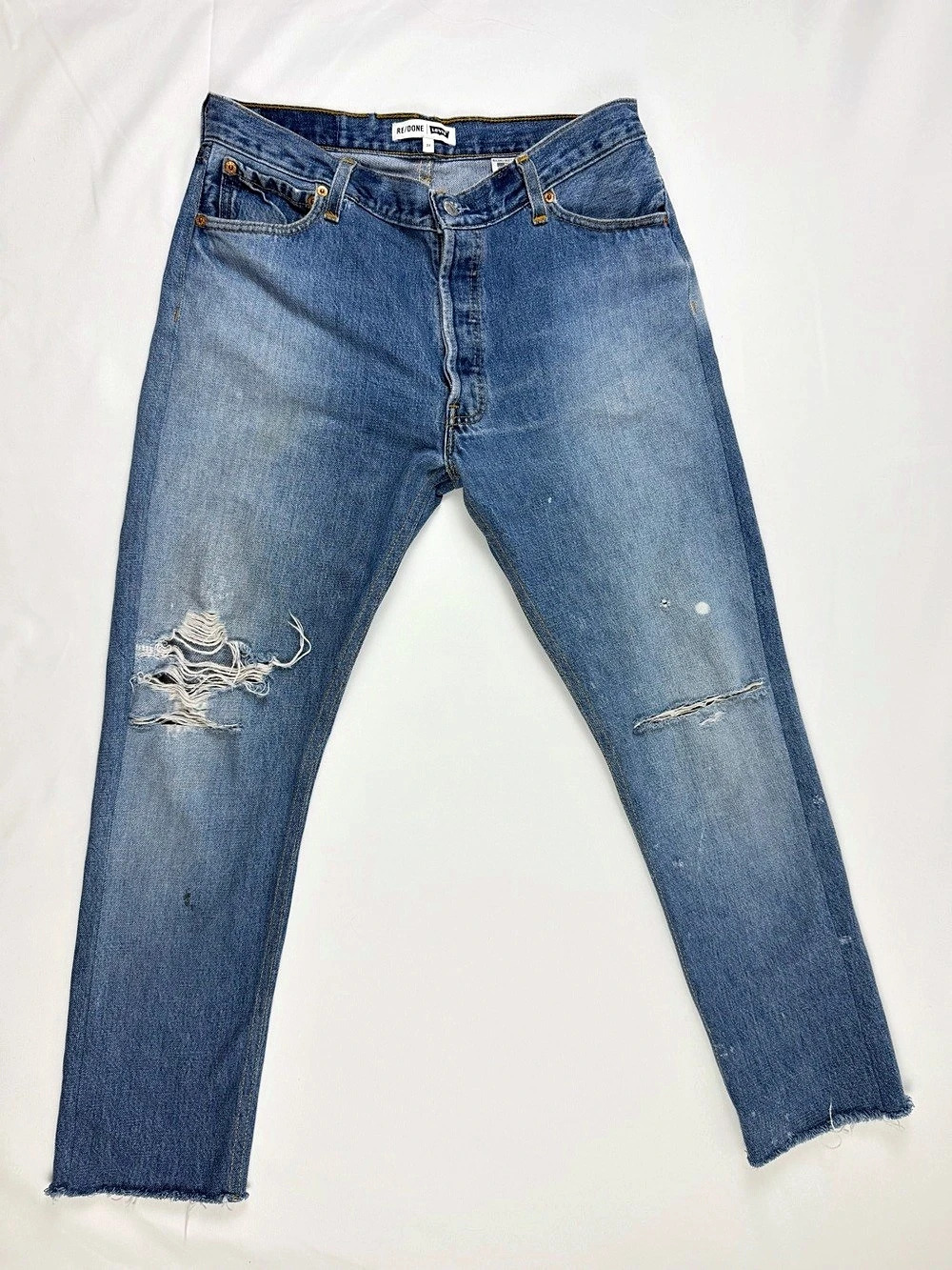RE/DONE Levi’s Jeans 27 High Rise Distressed Straight Leg Vintage Denim